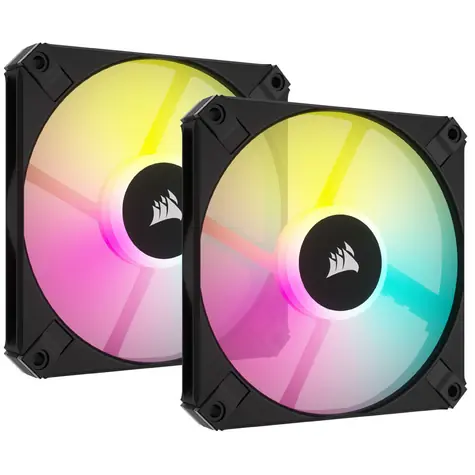 Corsair AF Slim Series RGB 120mm černá 2ks / Fluid Dynamic Bearing / 600-2000 RPM / 56.3 CFM / 4-pin