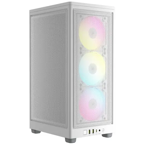 Corsair iCUE 2000D Airflow RGB bílá / Mini-ITX / 2x USB 3.2 / USB-C / 4x 120mm / bez zdroje / prachové filtry