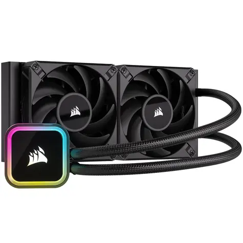 Corsair iCUE H100i RGB Elite RGB černá / 2x 120mm / 400-1850 RPM / Intel + AMD