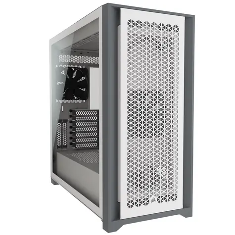Corsair 5000D Airflow bílá / E-ATX / 2x USB 3.2 / USB-C / 2x 120mm / bez zdroje / průhledná bočnice 
