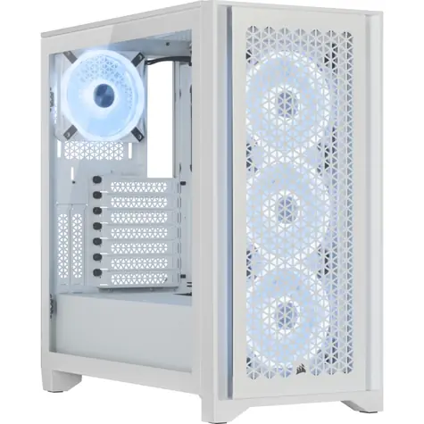 Corsair iCUE 4000D RGB Airflow bílá / E-ATX / USB 3.2 / USB-C / 3x 120mm / bez zdroje / průhledná bočnice