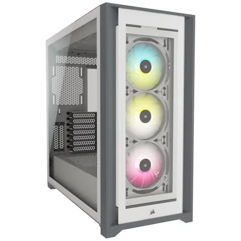 Corsair iCUE 5000X RGB bílá / E-ATX / 2x USB 3.2 / USB-C / 3x 120mm / bez zdroje / průhledná bočnice
