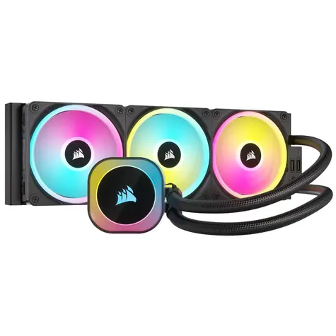 Corsair iCUE LINK H150i RGB černá / 3x 120mm / 37dB / 400-2400RPM / 63.1CFM / Intel + AMD