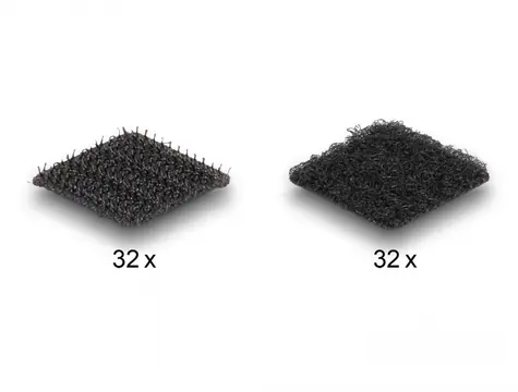DeLock Čtverečky suchého zipu 20mm černá 64ks