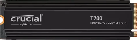 Crucial T700 Heatsink 4TB / M.2 SSD 2280 / PCIe 5.0 / 3D NAND TLC / R:12400MBs / W:11800MBs / 5y