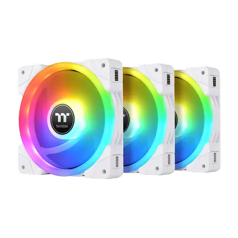 THERMALTAKE SWAFAN EX12 RGB bílá 3ks / Ventilátor / 120 mm / Hydraulic Bearing / 2000 RPM @ 32.5 dB / 56.26 CFM