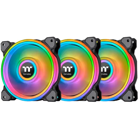 THERMALTAKE Riing Quad 14 RGB Radiator šedá 3ks / Ventilátor / 140 mm / Hydraulic Bearing / 1400 RPM @ 26.1 dB / 60.17 