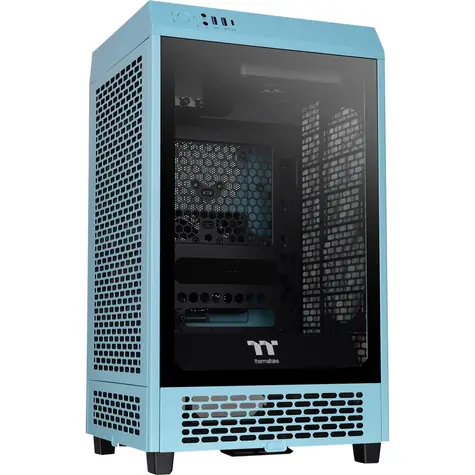 THERMALTAKE The Tower 200 modrá / mini ITX / 1x USB-C 3.2 / 2x USB-A 3.0 / bez zdroje / průhledná bočnice 