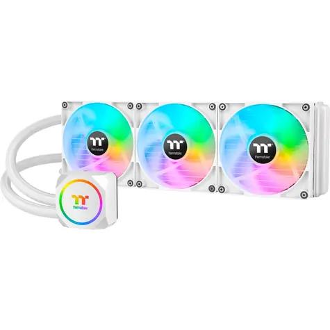 THERMALTAKE TH420 ARGB bílá / AIO vodní chladič CPU / 3x 140 mm / 1800 RPM @ 34.7 dB / 84.32 CFM