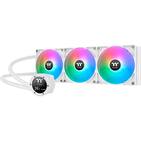 THERMALTAKE TH420 V2 Ultra ARGB bílá / AIO vodní chladič CPU / 3x 140 mm / 3300 RPM @ 34.7 dB / 84.32 CFM