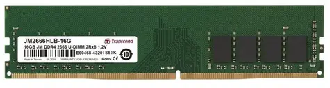 Transcend JetRam 16GB (1x16GB) 2666MHz / U-DIMM / DDR4 / CL19 / 1.2V / 1Rx8