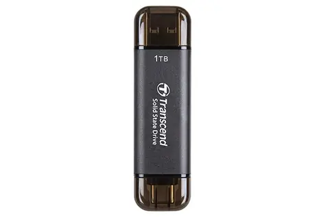 Transcend ESD310C Externí SDD 512GB šedá / USB-A/C 3.2 Gen 2 / R: 1050MBs / W: 950MBs                         