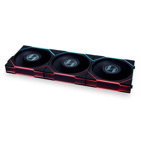 Lian Li UNI FAN 12TLLCD3B TL LCD Series ARGB 3ks černá / 120 mm / 27 dB @ 1900 RPM / 4pin PWM + 3pin ARGB