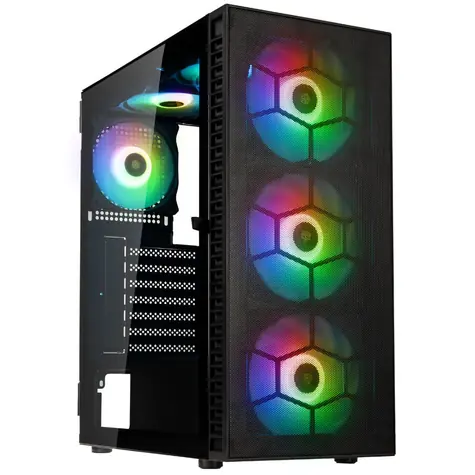 Kolink Observatory HF Mesh ARGB černá / ATX / 1x USB-A 3.0 / 2x USB-A 2.0 / 3x 140mm / 3x 120mm / bez zdroje