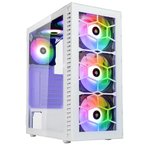 Kolink Observatory HF Glass ARGB bílá / ATX / 1x USB-A 3.0 / 2x USB-A 2.0 / 3x 140mm / 3x 120mm / bez zdroje