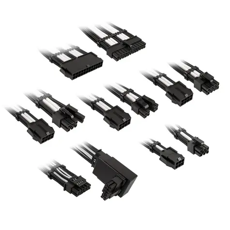 Kolink Prodlužovací sada opletených kabelů Core Pro Braided Cable Extension Kit 12V-2x6 Typ 2 černo-bílá