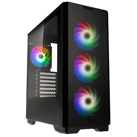Kolink Unity Solar ARGB Mesh černá / E-ATX / 2x USB-A 3.0 / 4x 120mm / bez zdroje / průhledná bočnice