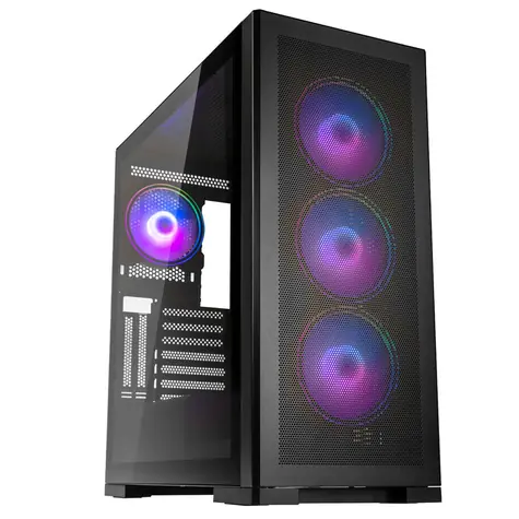 Kolink Unity Meshbay ARGB černá / ATX / 2x USB-A 3.0 / 1x USB-A 2.0 / 4x 120mm / bez zdroje / průhledná bočnice