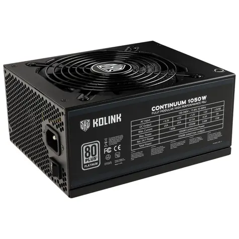 Kolink Continuum 80 PLUS Platinum černá / 1050W / 140mm ventilátor / 80PLUS Platinum / modulární / aktivní PFC 