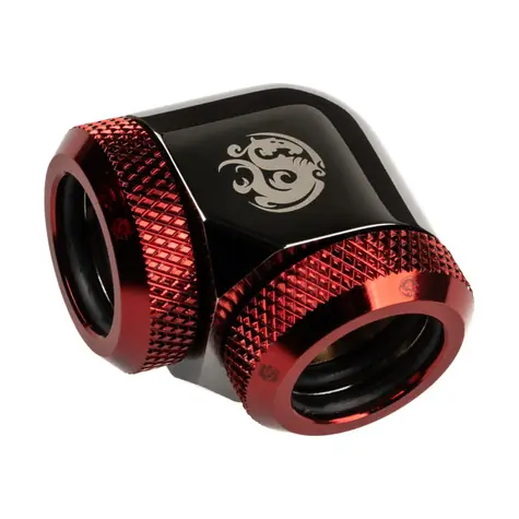 BitsPower Adaptér 90 stupňů 14mm AD hardtube na 14mm AD hardtube černo-červená