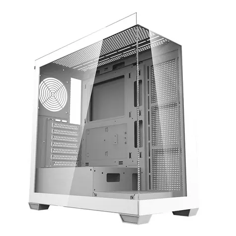 darkFlash DS900 bílá / ATX / bez větráků  / 2x USB-A / průhledná bočnice / bez zdroje