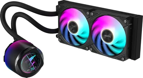 GIGABYTE AORUS WATERFORCE X II 240 / 2x 120mm / 37.5 dB / 72 CFM / 800 - 2400 RPM / RGB / Intel + AMD
