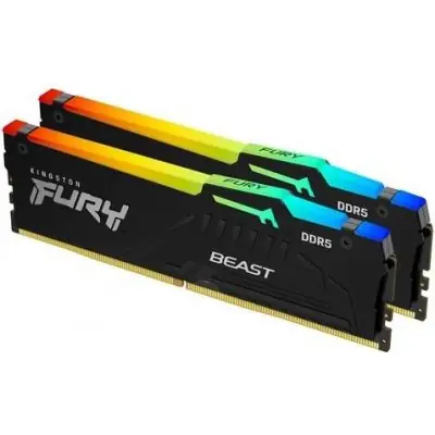 Kingston Fury Beast RGB 32GB (2x 16GB) DDR5 6400MHz / CL32 / DIMM / 1.4V / Non-ECC / Unbuffered / EXPO