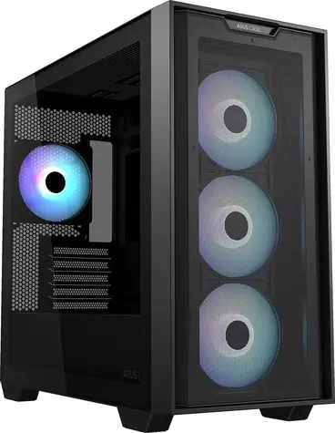 ASUS A21 PLUS černá / Micro-ATX / 2x USB-A 3.2 / 4x 120mm / bez zdroje / průhledná bočnice