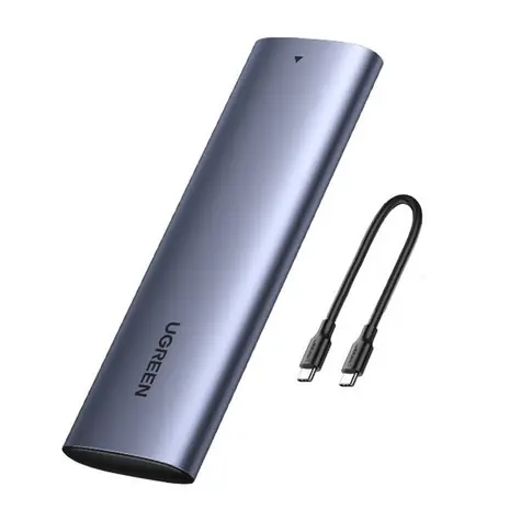 UGREEN CM400 Pouzdro pro externí disk M.2 + kabel USB-C/USB-C šedá / B-Key / NGFF / SATA 