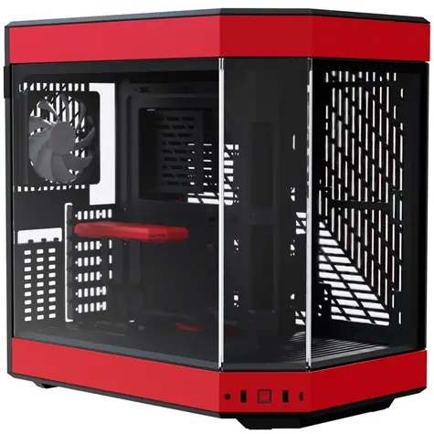Hyte Y60 TG černo-červená / E-ATX / 2x USB-A 3.0 / 1x USB-C 3.1 / 3x 120mm / bez zdroje / průhledná bočnice