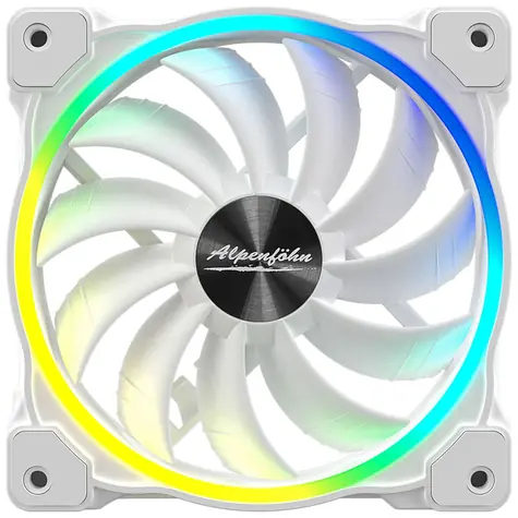 Alpenföhn 120mm Wing Boost 3 ARGB bílá / 120mm / 36.8 dB @ 2200 RPM / 77.92 CFM / 3-pin + 4-pin
