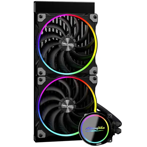 Alpenföhn Gletscherwasser 280mm černá / AiO vodní chladič CPU / 2x 140mm / 36.4 dB @ 2000 RPM / 103 CFM / Intel + AMD