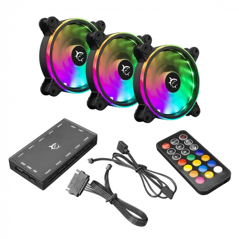 White Shark 1262-04-V NEBULA Kit 3ks černá / Sada ventilátorů / 120mm / ARGB / 25dB
