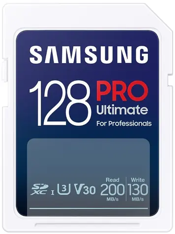 SAMSUNG PRO Ultimate SDXC 128GB / Class 10 / U3 / čtení: až 200MBs / zápis: až 130MBs 