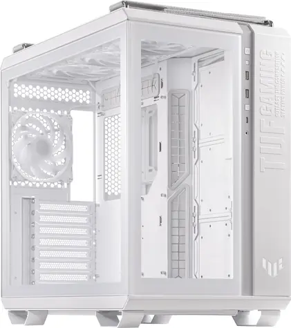 ASUS TUF Gaming GT502 Plus bílá / ATX / 4x 120mm ARGB / bez zdoje / průhledná bočnice