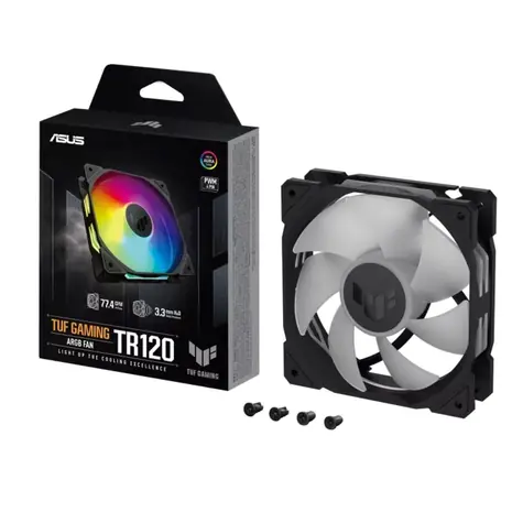 ASUS TUF GAMING TR120 ARGB černá / 120mm / Hydraulic bearing / 2000 RPM / 77.4 CFM / 29 dB