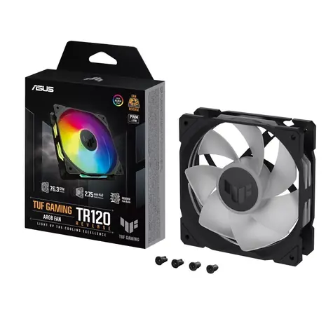 ASUS TUF GAMING TR120 ARGB Reverse černá / 120mm / Hydraulic bearing / 2000 RPM / 76.3 CFM / 29 dB