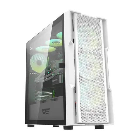 darkFlash DK431 Mesh bílá / E-ATX / 4x 120 mm / 3x USB-A / průhledná bočnice / bez zdroje 