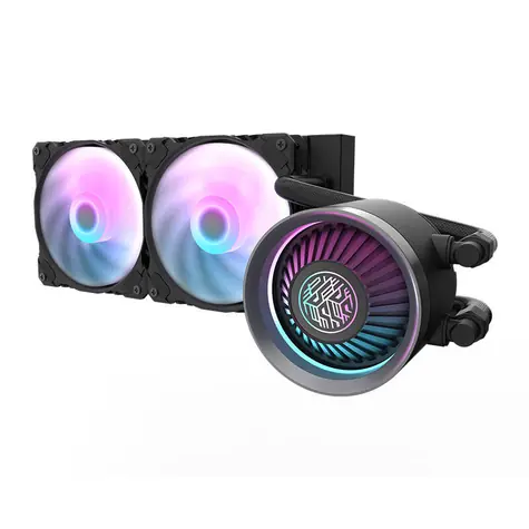 darkFlash DN 240 černá / AiO chladič CPU / 2x 120 mm / ARGB podsvícení / 800-1800 RPM / 30 dB / Intel + AMD