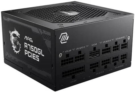 MSI  MAG A750GL PCIE5 / 750W / 120mm /  ATX3.0 / aktivní PFC / 80PLUS Gold 