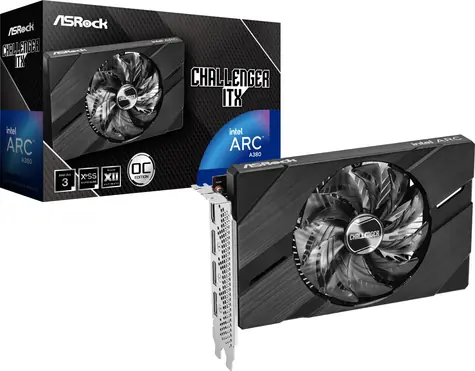 ASRock Intel Arc A380 Challenger ITX 6GB OC / 2250 MHz / 6GB GDDR6 / 96-bit / 1xHDMI + 3x DP
