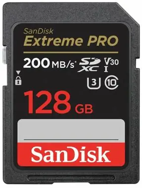 Rozbaleno - SanDisk Extreme PRO SDXC 128GB / Class 10 / rychlost přenosu 200 MB/s / vhodné pro 4K / rozbaleno