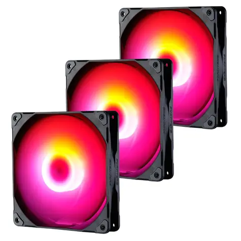 PHANTEKS M25 PWM D-RGB černá 3ks / 140mm / 1800 RPM / 104.6 CFM / RGB / 4-Pin