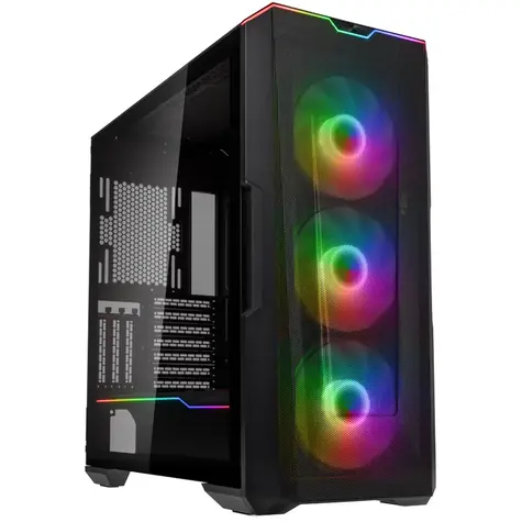 PHANTEKS Eclipse G500A D-RGB černá / E-ATX / 1x USB-C 3.2 / 2x USB-A 3.2 / bez zdroje / průhledná bočnice 
