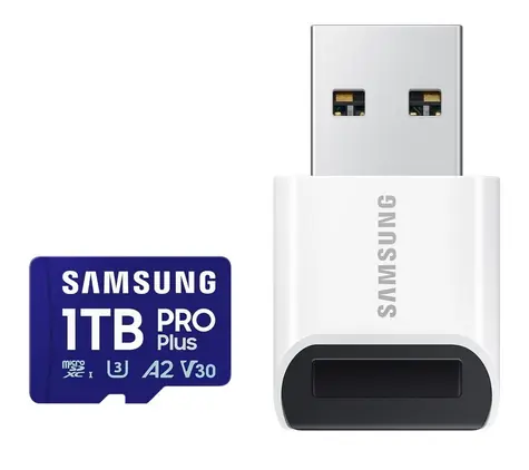 SAMSUNG PRO Plus 1TB + USB adaptér / micro SDXC / UHS-I U3 / Class 10 / R: 180Mbps / W: 130Mbps