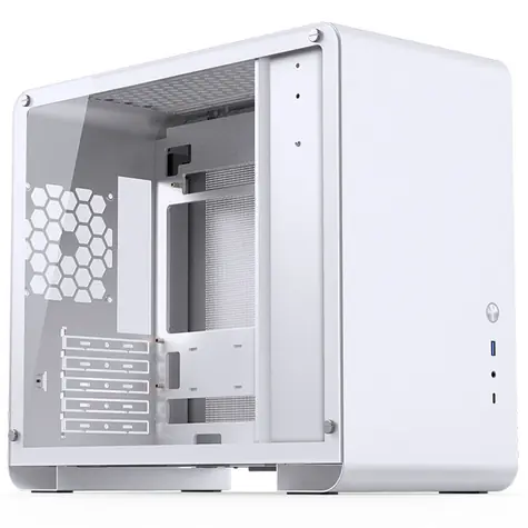 Jonsbo U4 Mini bílá / mATX / 1x USB-A 3.0 / 1x USB-C 3.2 / bez zdroje / průhledná bočnice 