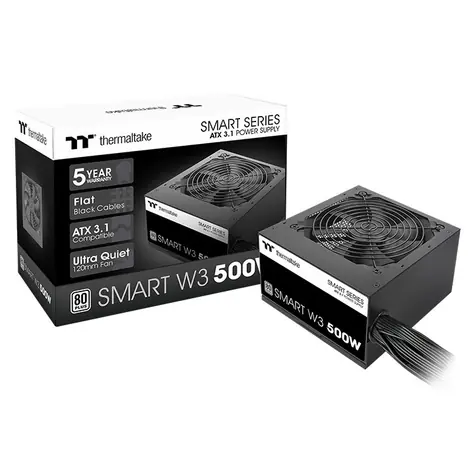 THERMALTAKE Smart W3 0500W 500W černá / ATX 3.1 / 500W / 80PLUS / 120mm ventilátor