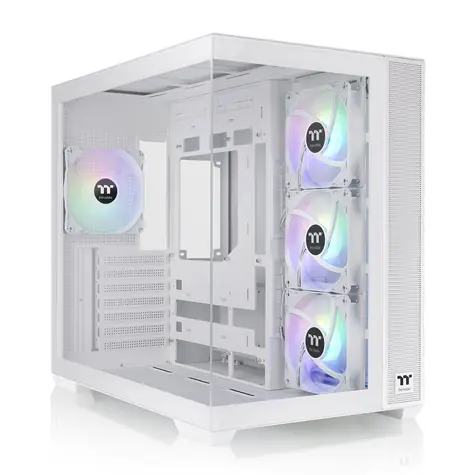 THERMALTAKE View 380 TG ARGB bílá / ATX / 2x USB-A 3.0 / 1x USB-C 3.2 / 4x 120mm RGB / bez zdroje / průhledná bočnice