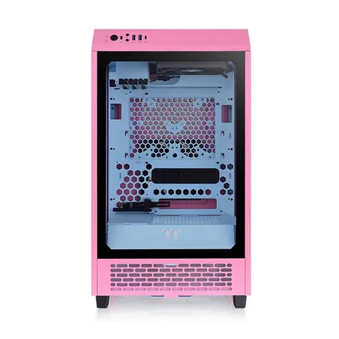 THERMALTAKE The Tower 200 růžová / mITX / 2x USB-A 3.0 / 1x USB-C 3.2 / 2x 140mm / bez zdroje / průhledná bočnice 
