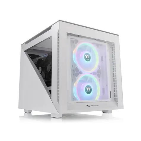 THERMALTAKE Divider 200 TG bílá / mATX / 2x USB-A 3.0 / 1x USB-C 3.2 / 1x 200mm + 1x 120mm / bez zdroje 